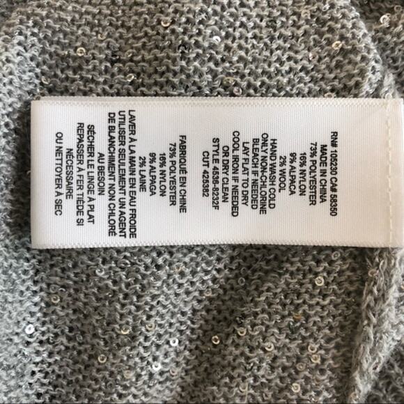 Joie Gray Silver Sequin Pullover Sweater Alpaca wool Blend - Picture 10 of 12